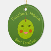 Beste leraar Happy Apple aangepaste kerstversierin Keramisch Ornament (Links)