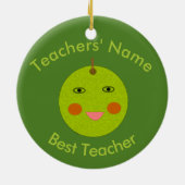 Beste leraar Happy Apple aangepaste kerstversierin Keramisch Ornament (Achterkant)