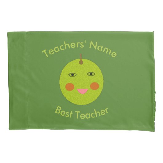 Beste leraar Happy Apple Custom Kussensloop (Voorkant)