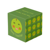 Beste leraar Happy Apple Custom Photo Cube Kubus (Achter hoekig)