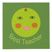 Beste leraar Happy Apple Custom Photo Cube Kubus (Voorkant)