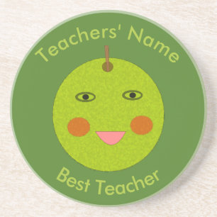 Beste leraar Happy Apple-Onderzetters Zandsteen Onderzetter