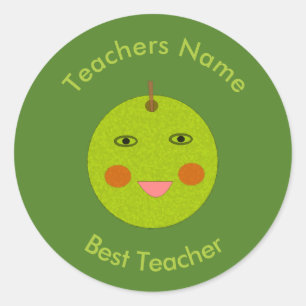 Beste leraar Happy Apple-stickers Ronde Sticker