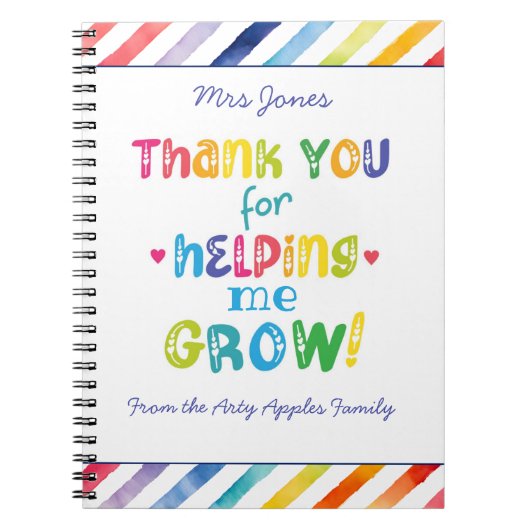 Beste leraar Hartelijk dank dat u ons helpt Notiti Notitieboek (Voorkant)