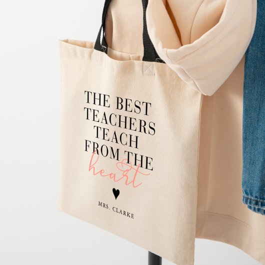 Beste leraar hartfunctie moderne, stijlvolle leerk tote bag