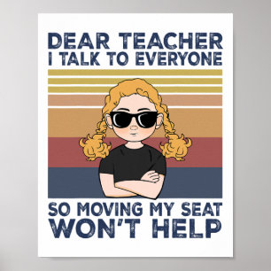 Beste leraar, ik praat met iedereen, dus mijn stoe poster