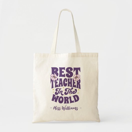 Beste Leraar In De Wereld Leraar Waardering Tote Bag (Voorkant)