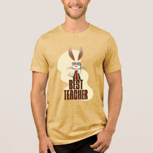 Beste Leraar Konijn Klas Humor Tri-Blend Shirt