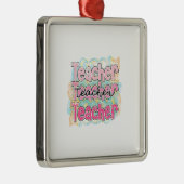 Beste leraar metalen ornament (Rechts)