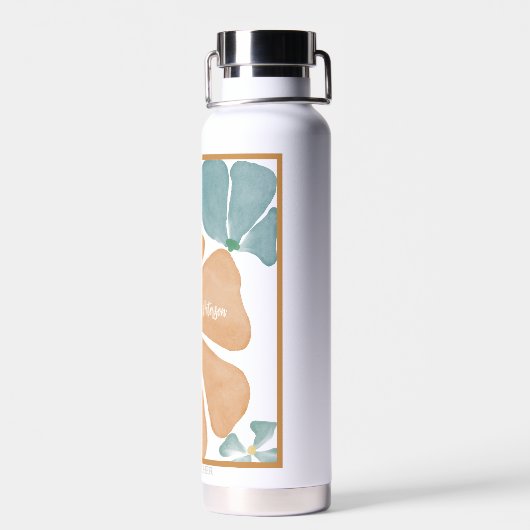 Beste Leraar Moderne Waterverf Bloemen Waterfles (Achterkant)