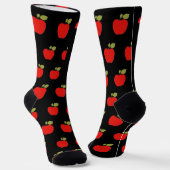 Beste leraar naam gepersonaliseerde rode appel pat sokken (Gebogen)