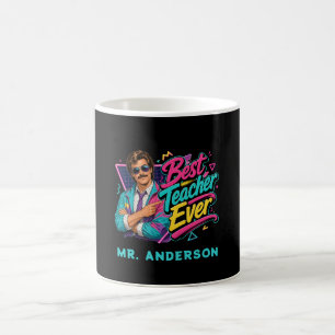 Beste Leraar Ooit! Aangepaste 80s Retro voor Hem N Koffiemok