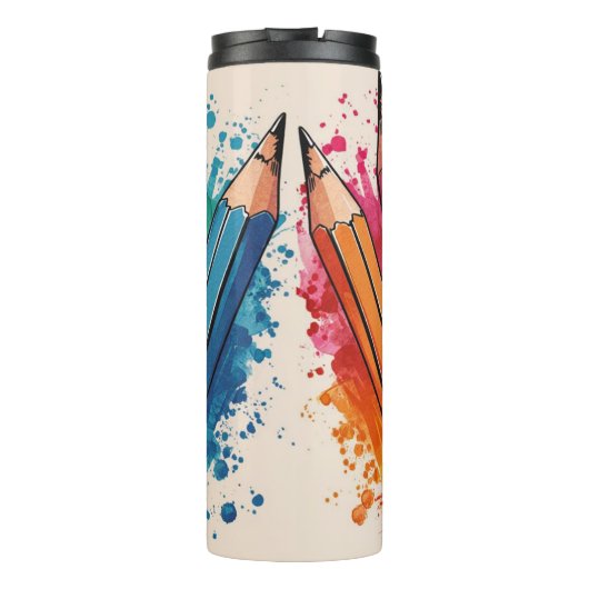 Beste Leraar Ooit aangepaste Naam appels / pennen Thermosbeker (Achterkant)