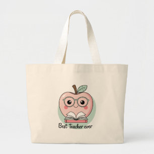 Beste leraar ooit Apple Design Grote Tote Bag