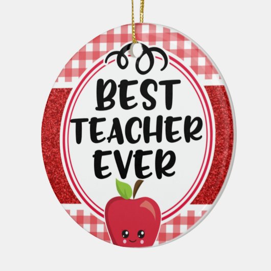 Beste leraar ooit, Apple en speldewaardering Keramisch Ornament (Links)