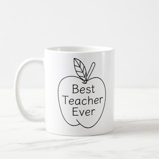 Beste leraar ooit Apple-overzicht Koffiemok (Links)