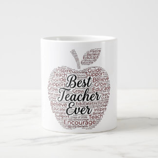 Beste Leraar Ooit Apple Woord Kunst Koffiemok Extra Grote Beker
