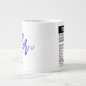 Beste leraar ooit blauw + bewerkbare voedingsfeite extra grote beker (Voorkant)