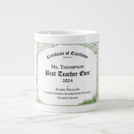 Beste leraar ooit Certificaat van uitmuntendheid Extra Grote Beker