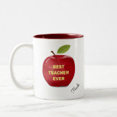 Beste leraar ooit en Red Apple Two-Tone Coffee Mok (Links)
