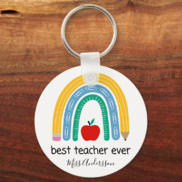Beste Leraar Ooit Gepersonaliseerd Geschenk voor L Sleutelhanger