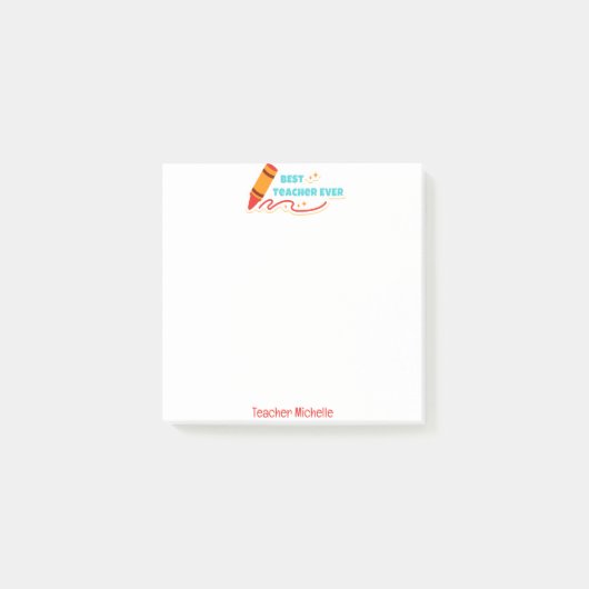 BESTE LERAAR OOIT GEPERSONALISEERD POST-IT® NOTES (Voorkant)