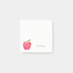 Beste leraar ooit Gepersonaliseerd rode Apple-Wate Post-it® Notes
