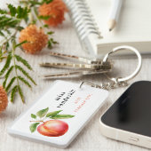 Beste leraar ooit gepersonaliseerde Waterverf Peac Sleutelhanger (Voorkant Rechts)