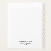 Beste leraar ooit Hartelijk dank Typografie Person Planner (Achterkant)
