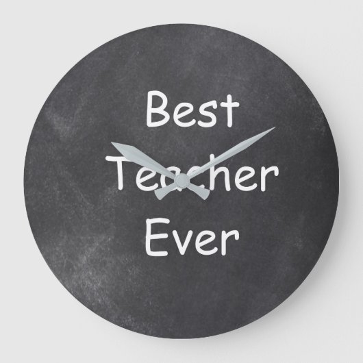 Beste leraar ooit in Chalkboard Design Gift Idee Grote Klok (Voorkant)