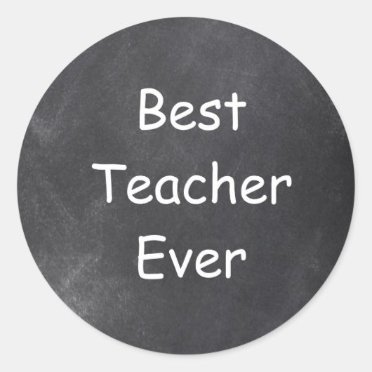 Beste leraar ooit in Chalkboard Design Gift Idee Ronde Sticker (Voorkant)