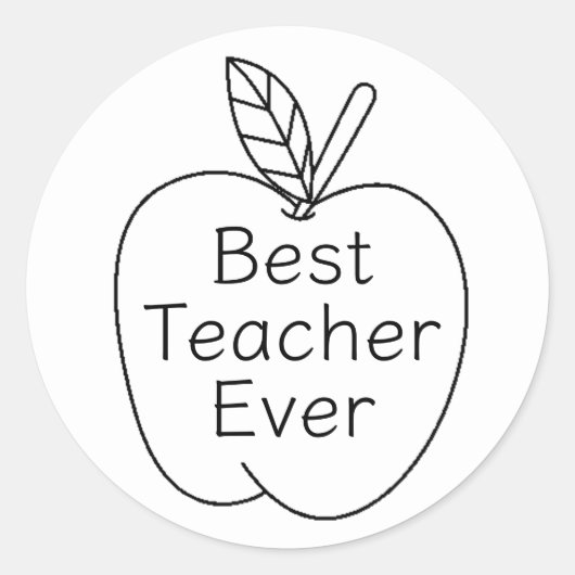 Beste leraar ooit minimale Apple-overzicht Ronde Sticker (Voorkant)