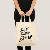 Beste leraar ooit moderne zwarte Script - Aangepas Tote Bag (Voorkant (product))