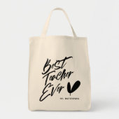 Beste leraar ooit moderne zwarte Script - Aangepas Tote Bag (Voorkant)