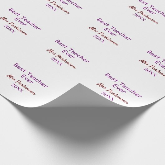 Beste leraar ooit naam toevoegen datum jaar eenvou cadeaupapier (Hoek)