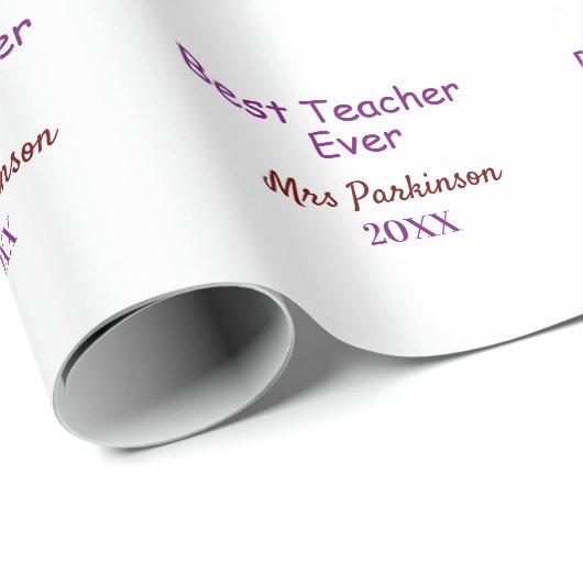 Beste leraar ooit naam toevoegen datum jaar eenvou cadeaupapier (Rol Hoek)