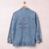 Beste leraar ooit naam toevoegen datum jaar eenvou denim jacket (Hangar)