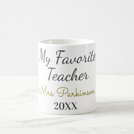 Beste leraar ooit naam toevoegen datum jaar eenvou koffiemok (Center)