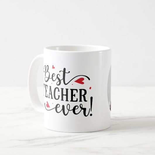 Beste leraar ooit op maat gemaakte foto waardering koffiemok (Voorkant links)