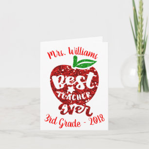 Beste leraar ooit persoonlijke Apple Note-kaarten Bedankkaart