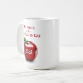 Beste leraar ooit Red Apple | Lerarengift Koffiemok (Voorkant links)