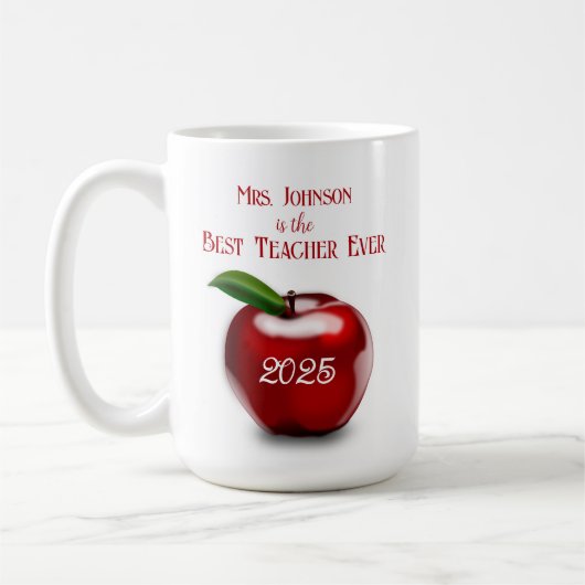 Beste leraar ooit Red Apple | Lerarengift Koffiemok (Links)