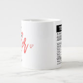 Beste leraar ooit rood + bewerkbare voedingsfeiten extra grote beker (Voorkant)