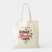 Beste leraar ooit rood geel groen tote bag (Achterkant)