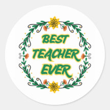 Beste Leraar Ooit Sticker | Mooie Bloem Leraar sti