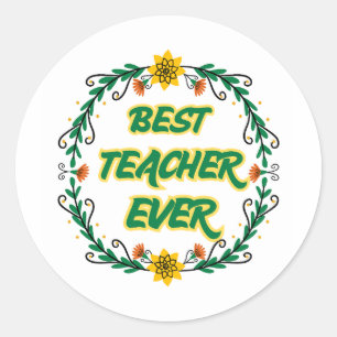 Beste Leraar Ooit Sticker Mooie Bloem Leraar sti