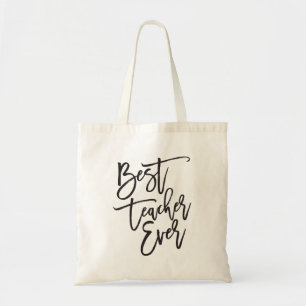 Beste leraar ooit stijlvol script tote bag