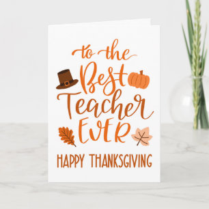 Beste leraar ooit Thanksgiving dag in het Sinaasap Kaart
