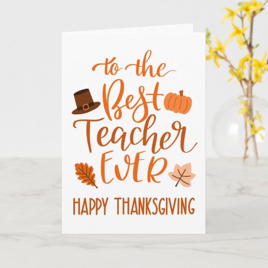 Beste leraar ooit Thanksgiving dag in het Sinaasap Kaart (Gele Bloem)