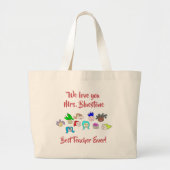 Beste leraar ooit van studenten grote tote bag (Voorkant)